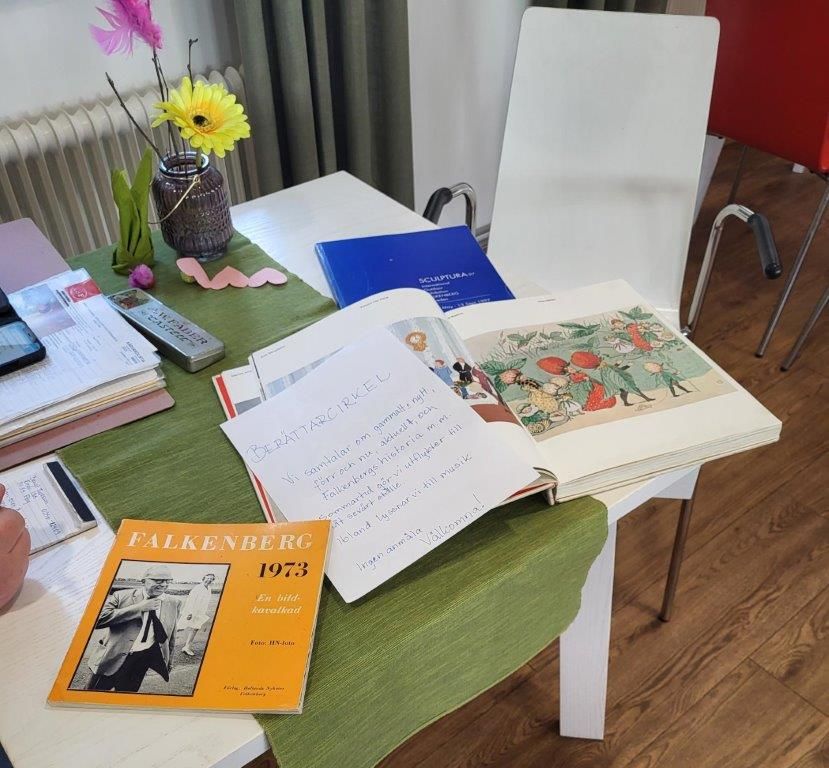 Böcker på ett bord.