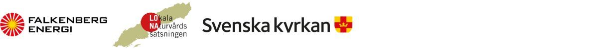 Logotyperna för LONA, Svenska kyrkan och Falkenberg energi.