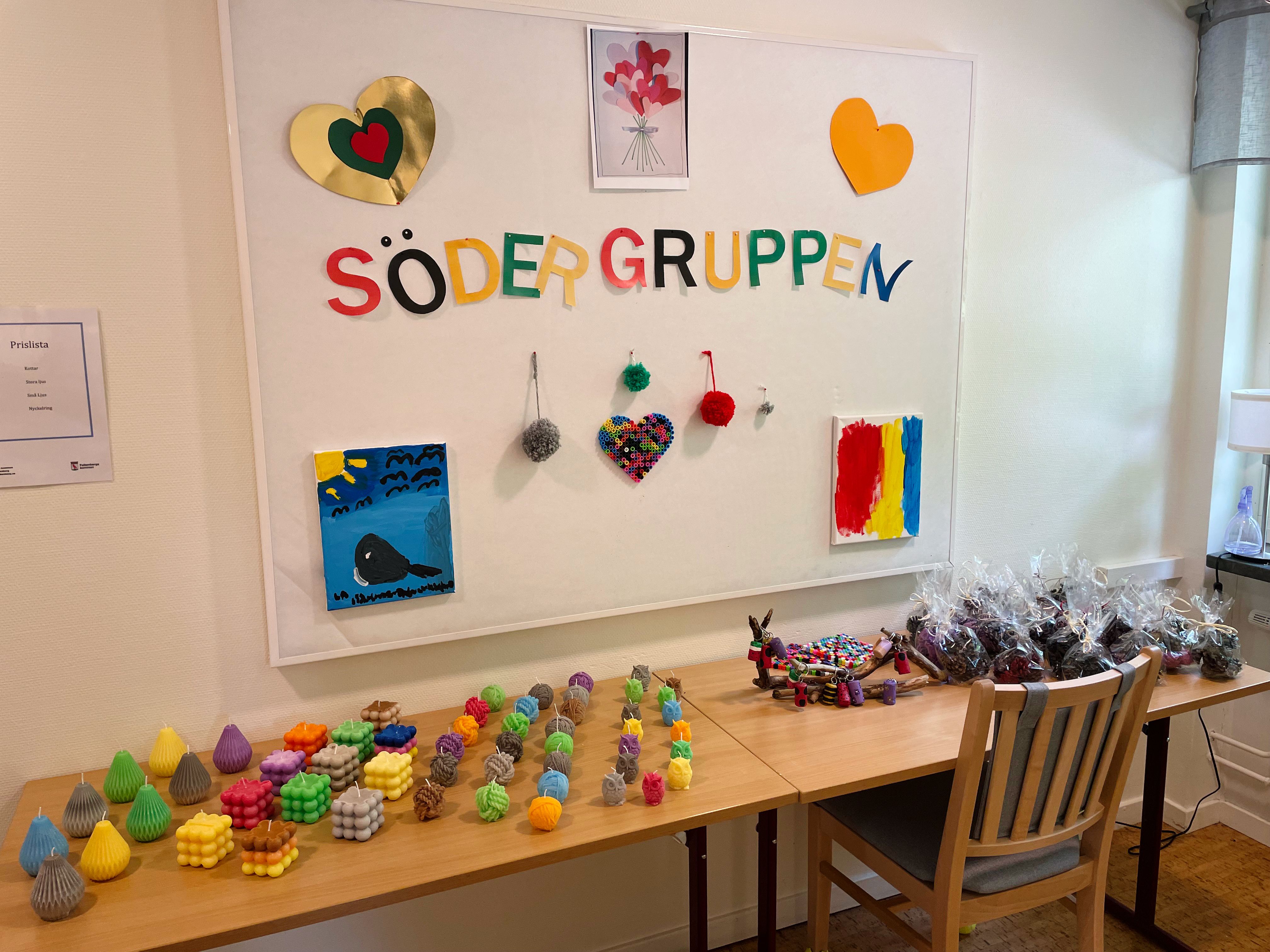 Södergruppens försäljning av egentillverkade tändkottar och stearinljus.