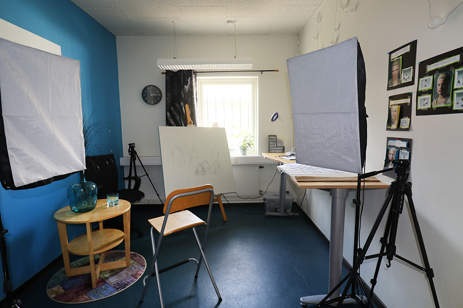 Rum med fotostudio. 