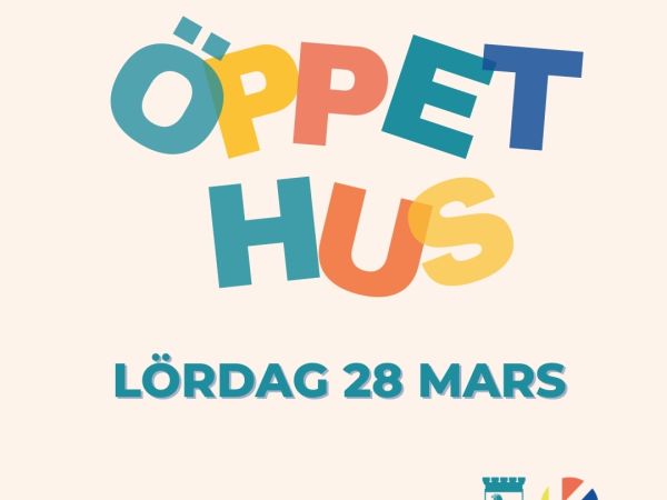 Text där det står Öppet hus