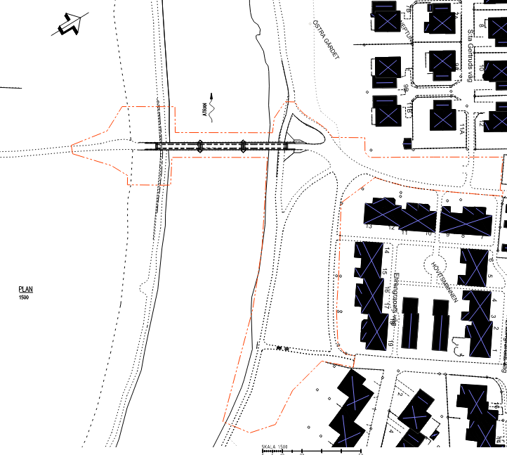 Kartbild som visar avstängning vid Fajansbron