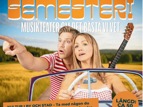 En man och kvinna sitter i en bil en sommardag på en landsväg.